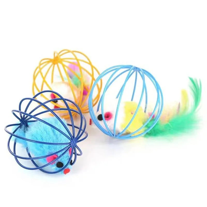 PawfectNova™ Kinetic Cage-Mouse: Interactive Chase Toy