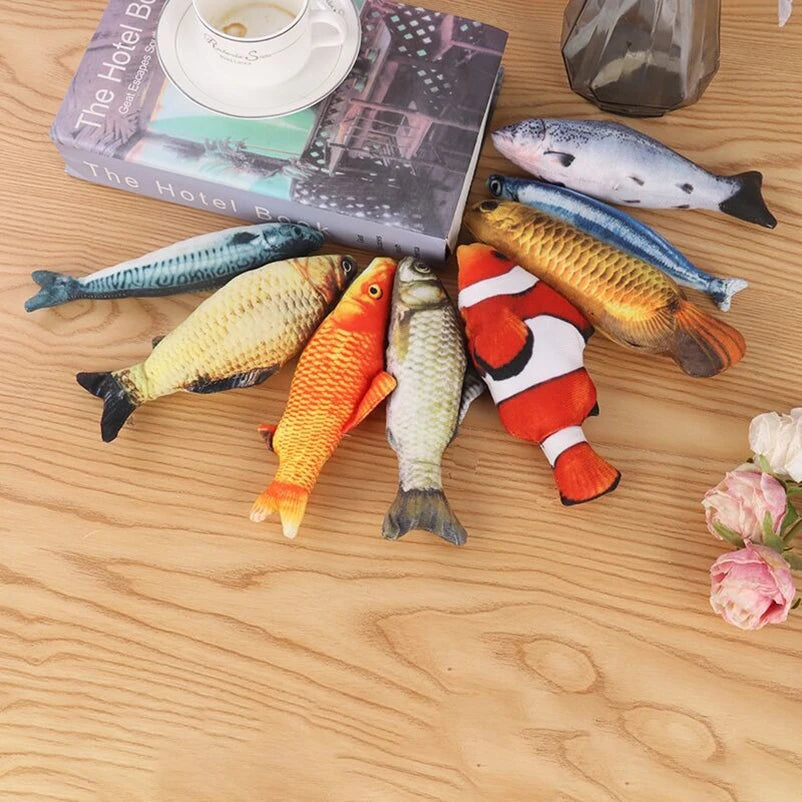 PawfectNova™ Fintastic Catch Interactive Lifelike Plush Fish Toy for Cats