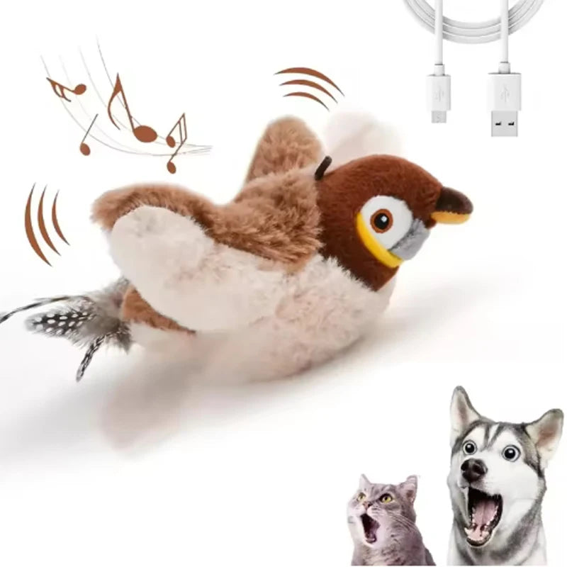 PawfectNova™ Interactive Touch-Activated Bird Toy.