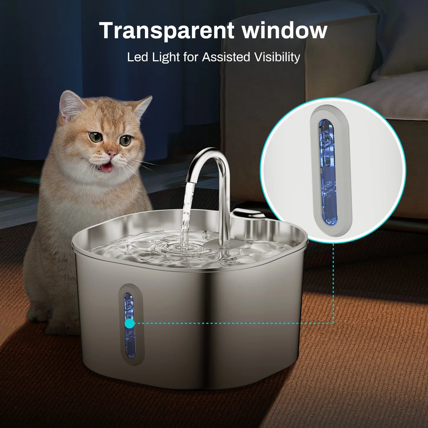 PawfectNova™ Hydro-Flow: 2.2L Bio-Filter Smart Fountain