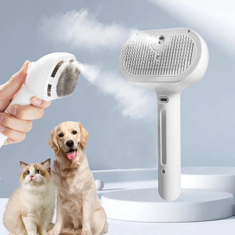 PawfectNova™ gentle steam massage grooming brush for cats and dogs.
