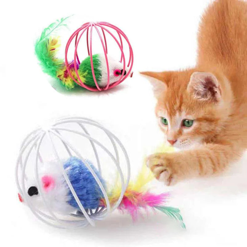 PawfectNova™ Kinetic Cage-Mouse: Interactive Chase Toy