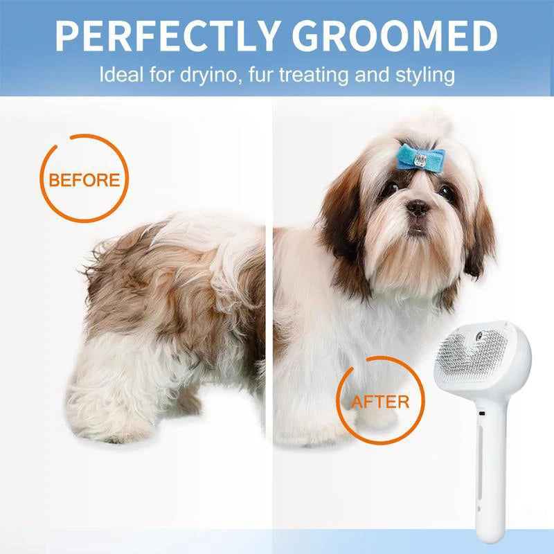 PawfectNova™ gentle steam massage grooming brush for cats and dogs.