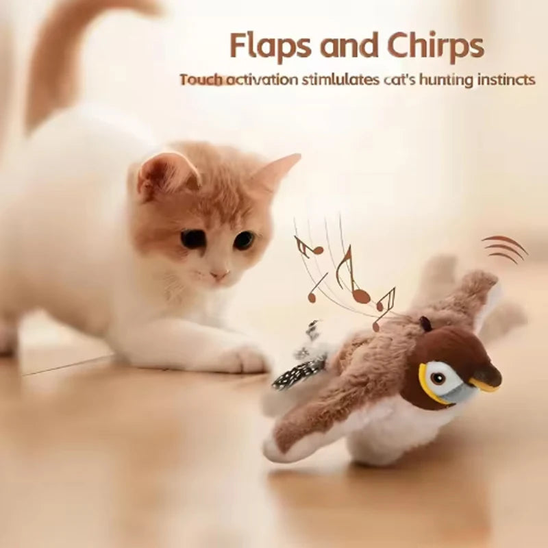 PawfectNova™ Interactive Touch-Activated Bird Toy.