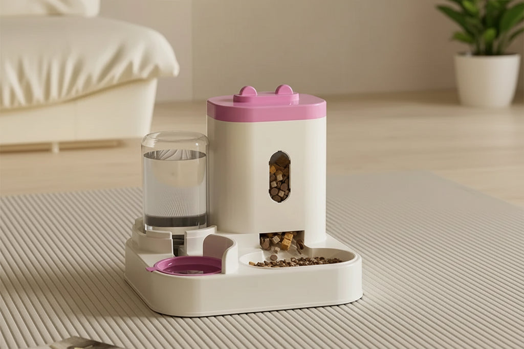 PawfectNova™ Bloom: 2-in-1 Automatic Food & Water Station