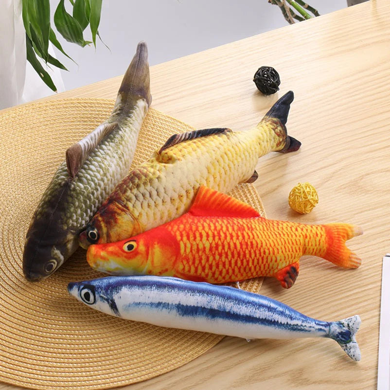 PawfectNova™ Fintastic Catch Interactive Lifelike Plush Fish Toy for Cats