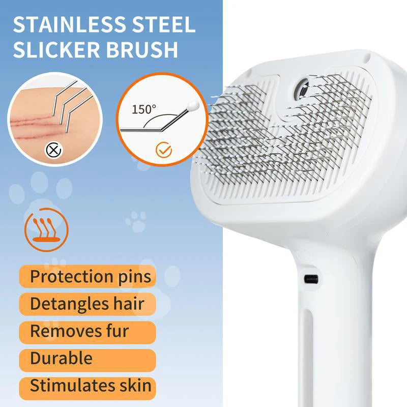 PawfectNova™ gentle steam massage grooming brush for cats and dogs.