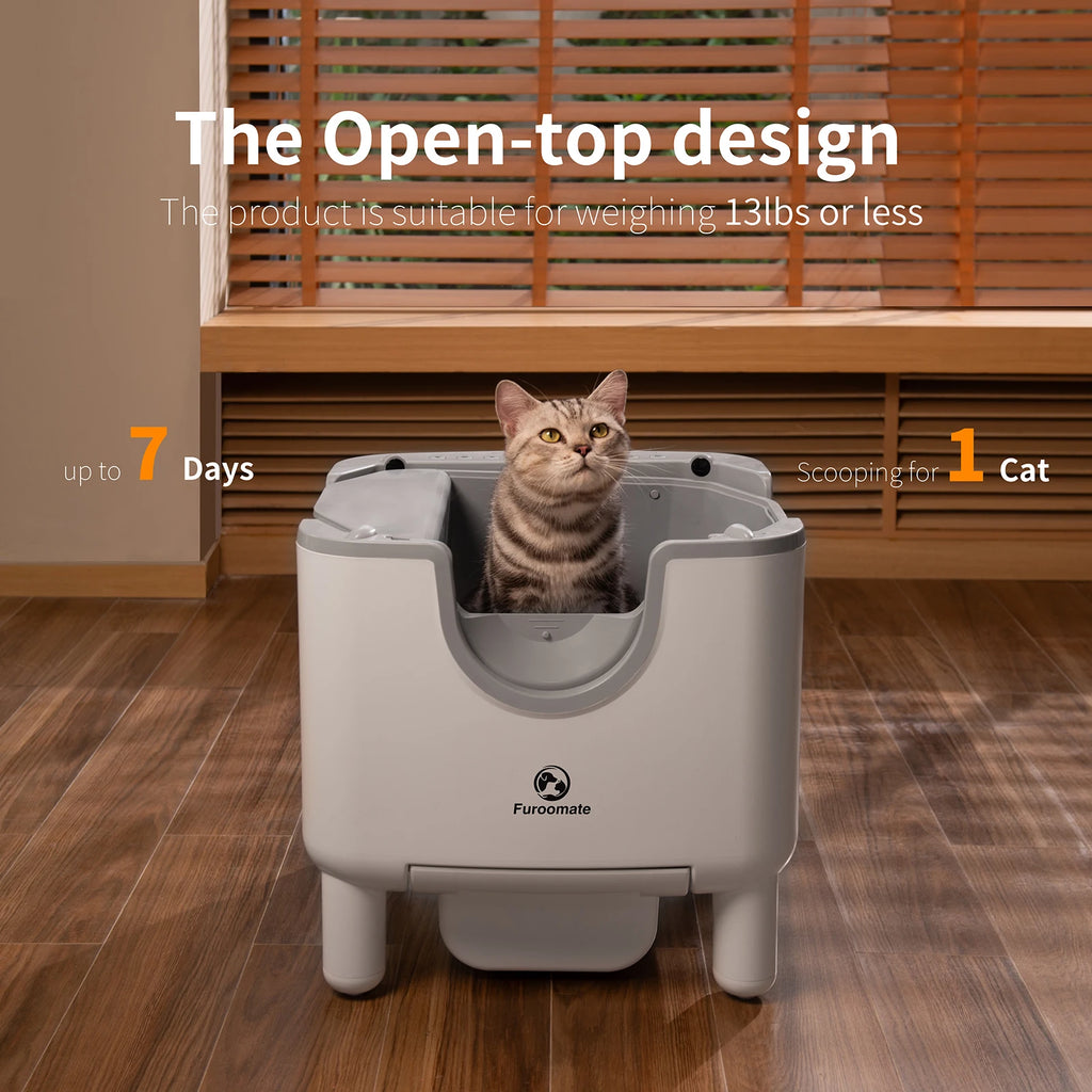 PawfectNova™ F6 Sentinel: Open-Top Automatic Self-Cleaning Litter Box