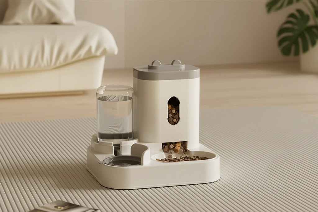 PawfectNova™ Bloom: 2-in-1 Automatic Food & Water Station