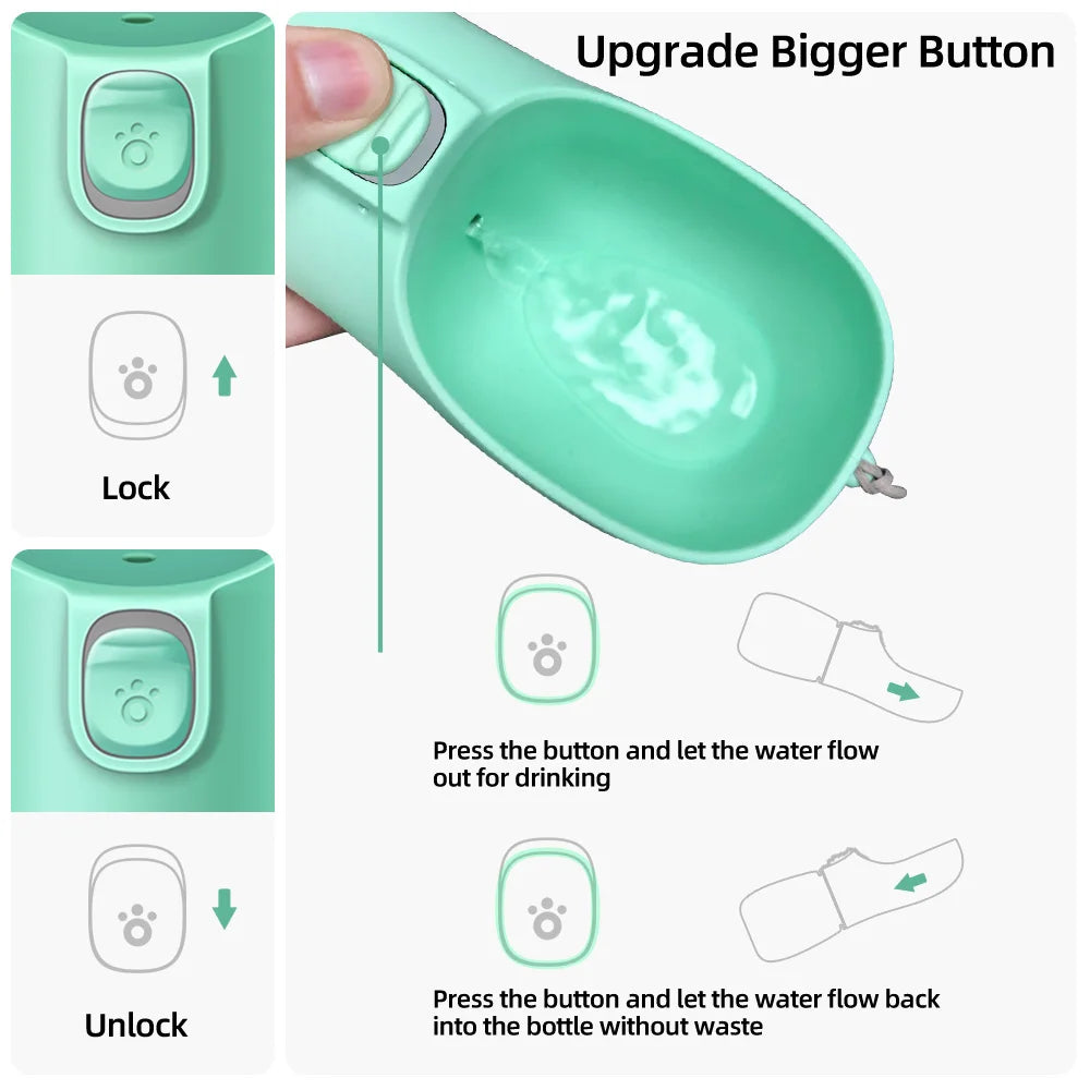 PawfectNova™ Hydro-Flow Mini: Leakproof One-Key Travel Bottle
